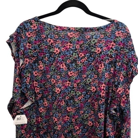 Time & Tru Women's Plus Size Ruffle Long Sleeve Rayon Blend Top Size XXXL 22 NWT - Picture 5 of 5